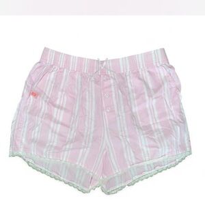 Simply Southern Pink and White Striped Sleep Shorts